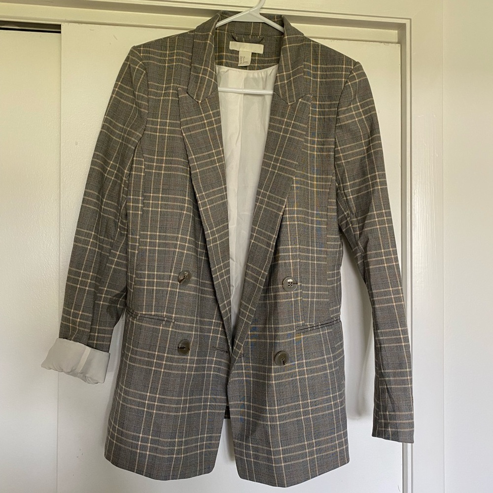 H&M plaid blazer